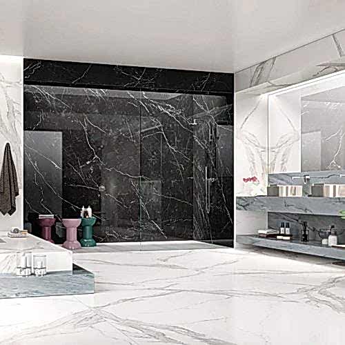 Nero Marquina Porselen kaplanmış banyo